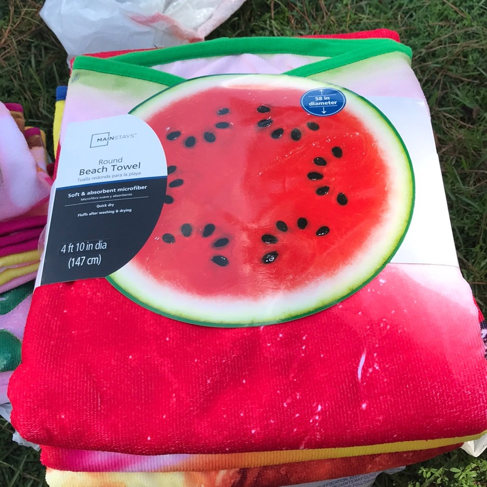 Watermelon round Beach Towel 58”